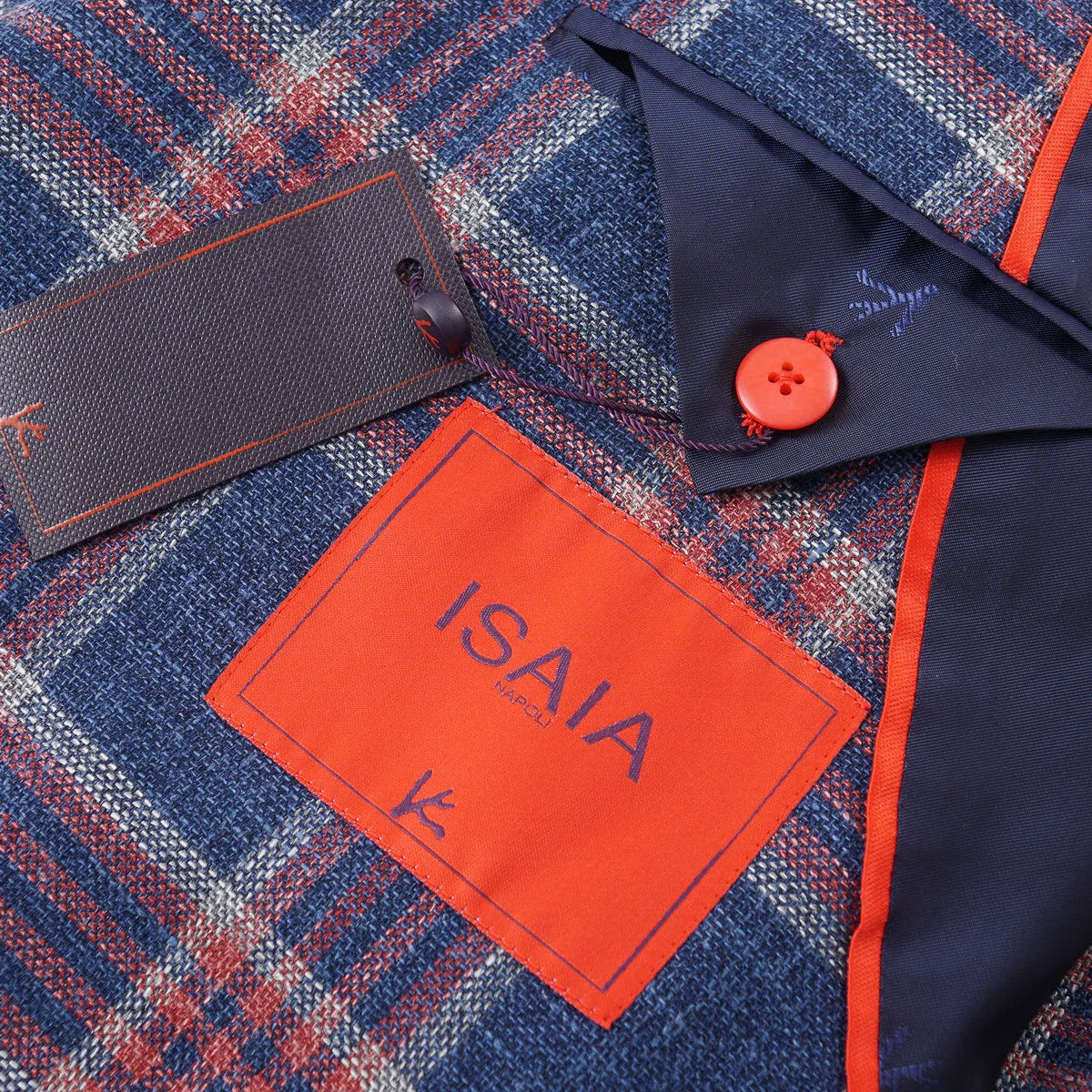 Isaia Woven Woll-Seide-Leinen Sportmantel Kleidung_Isaia