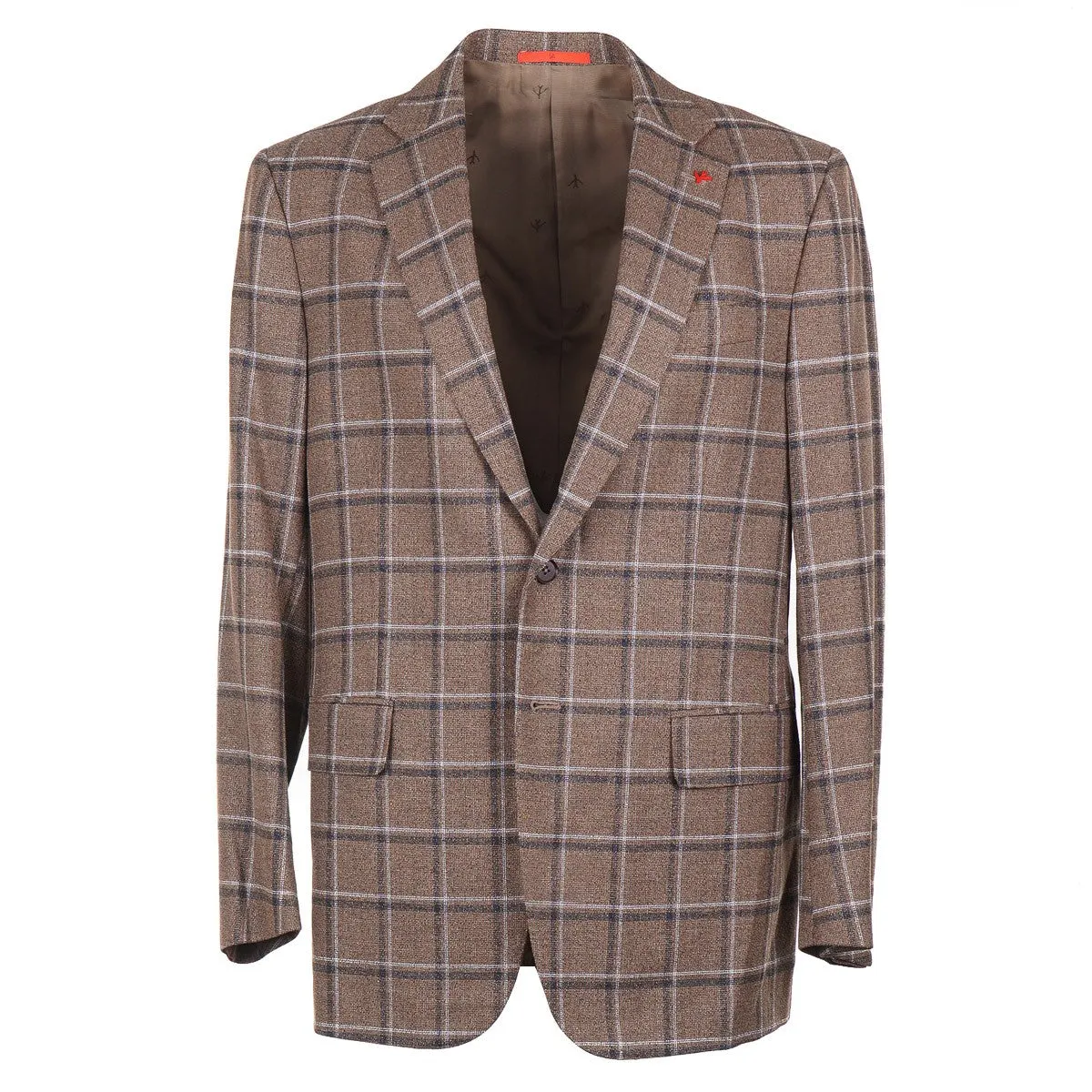 Isaia Woven Woll-Seide-Leinen Sportmantel Kleidung_Isaia