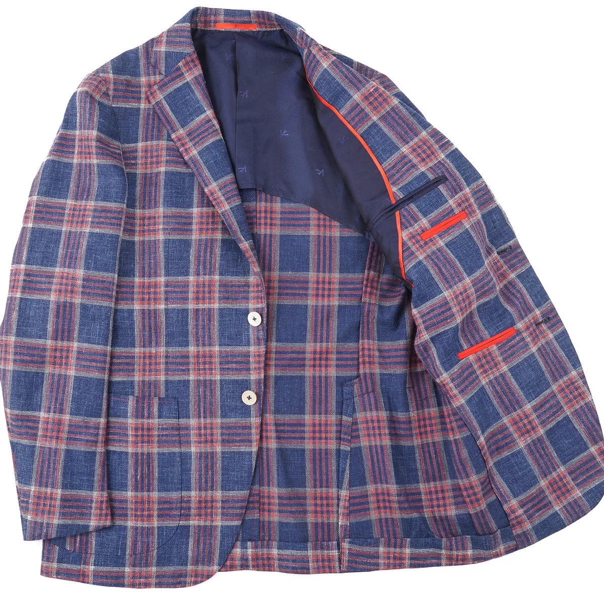 Isaia Woven Woll-Seide-Leinen Sportmantel Kleidung_Isaia