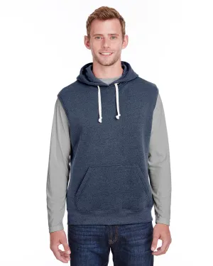 J America JA8877 Damen Triblend Fleece ärmellose Kapuzenpullover