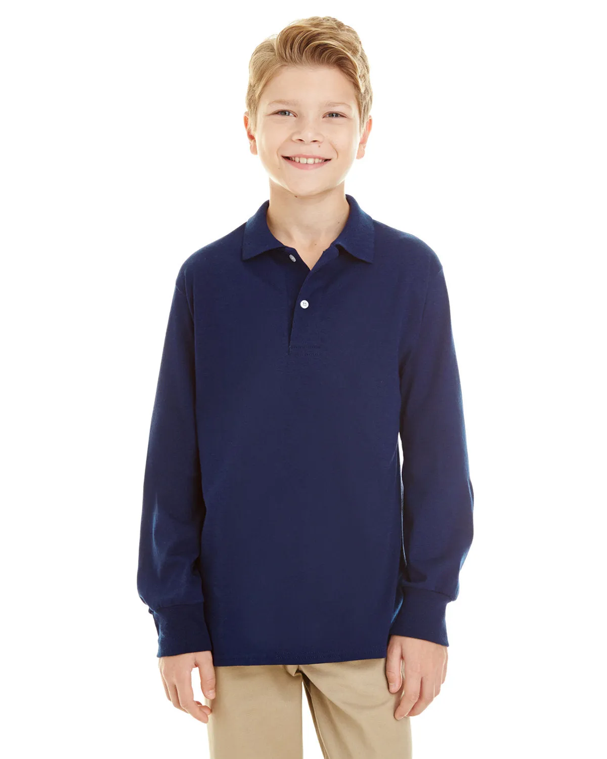 Jerzees 437YL Jugend SpotShield Langarm-Jersey-Polo