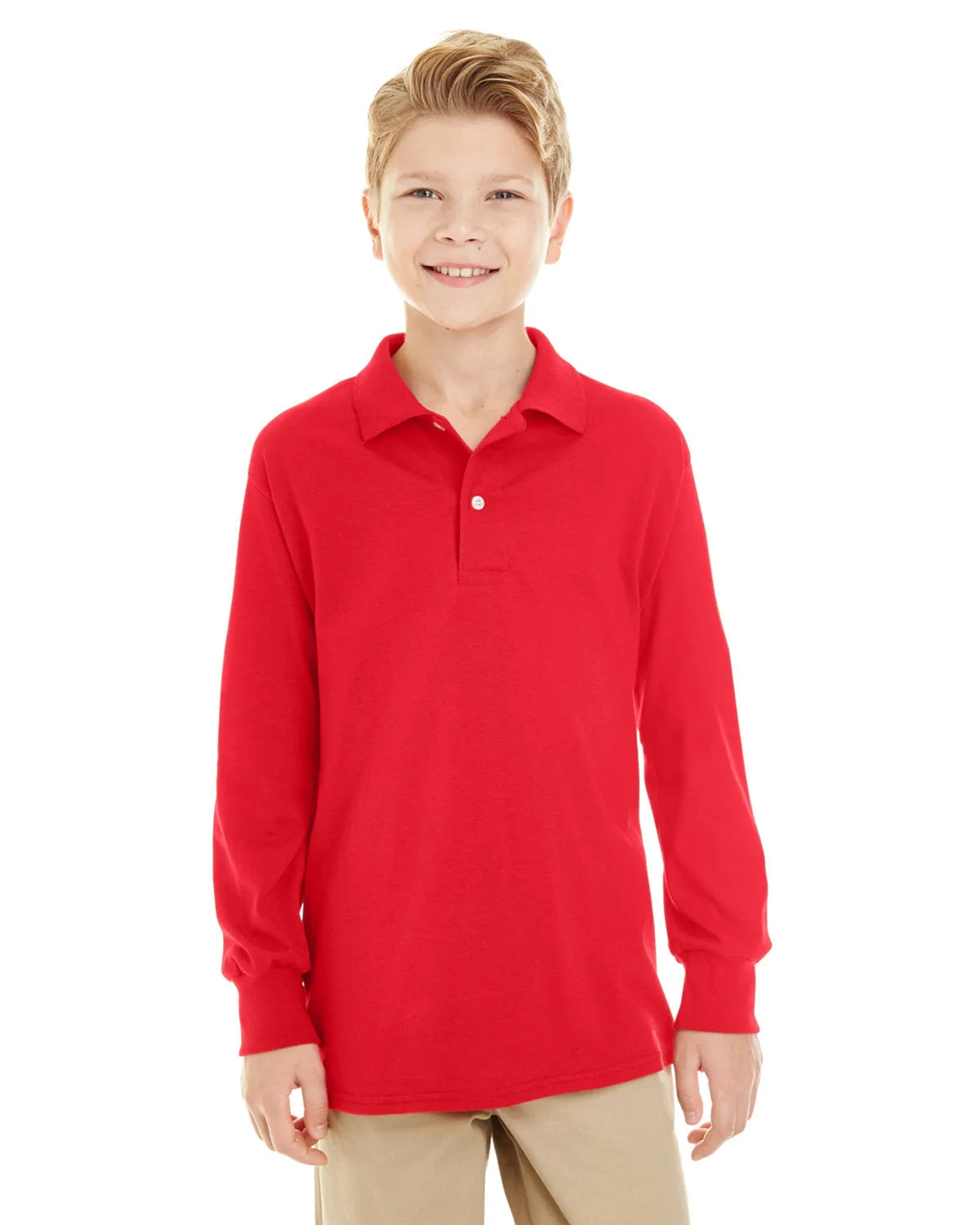 Jerzees 437YL Jugend SpotShield Langarm-Jersey-Polo