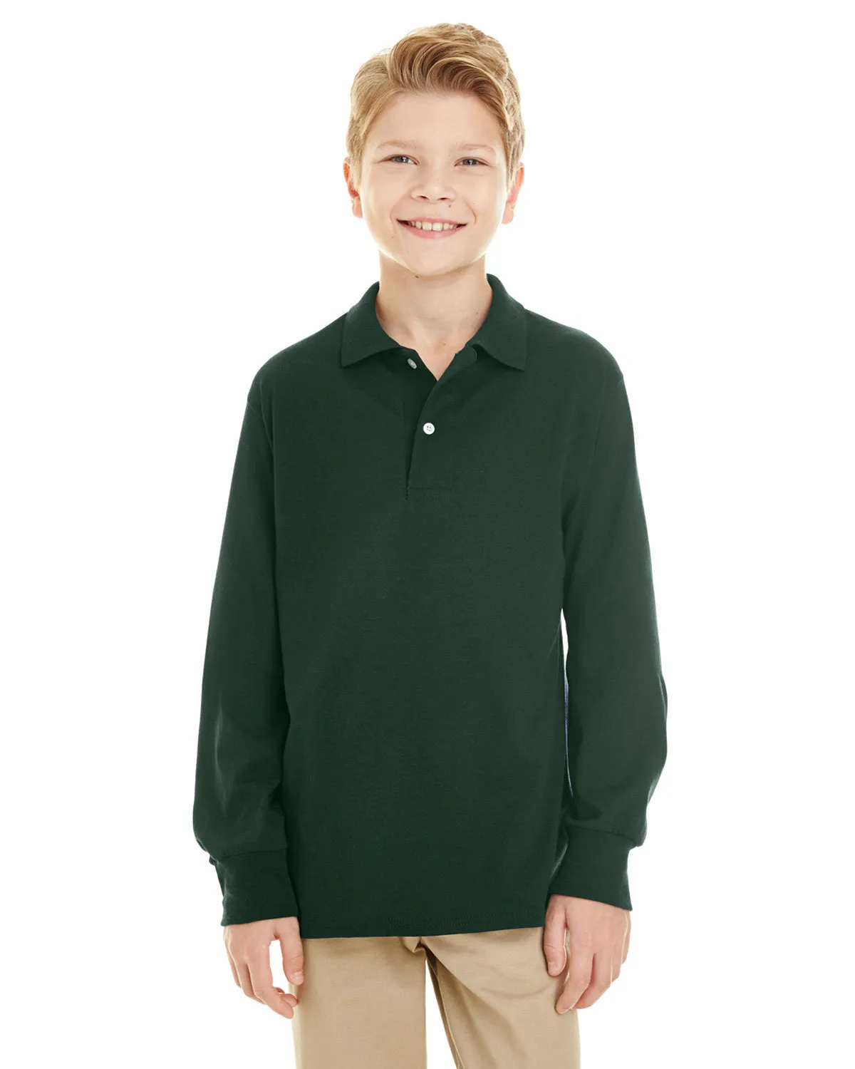 Jerzees 437YL Jugend SpotShield Langarm-Jersey-Polo