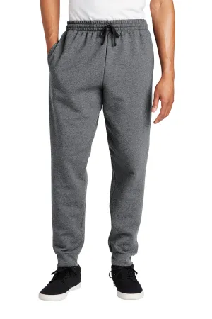 Jerzees Herren NuBlend Fleece Joggerhose mit Taschen - Heather Grau/Anthrazit Grau