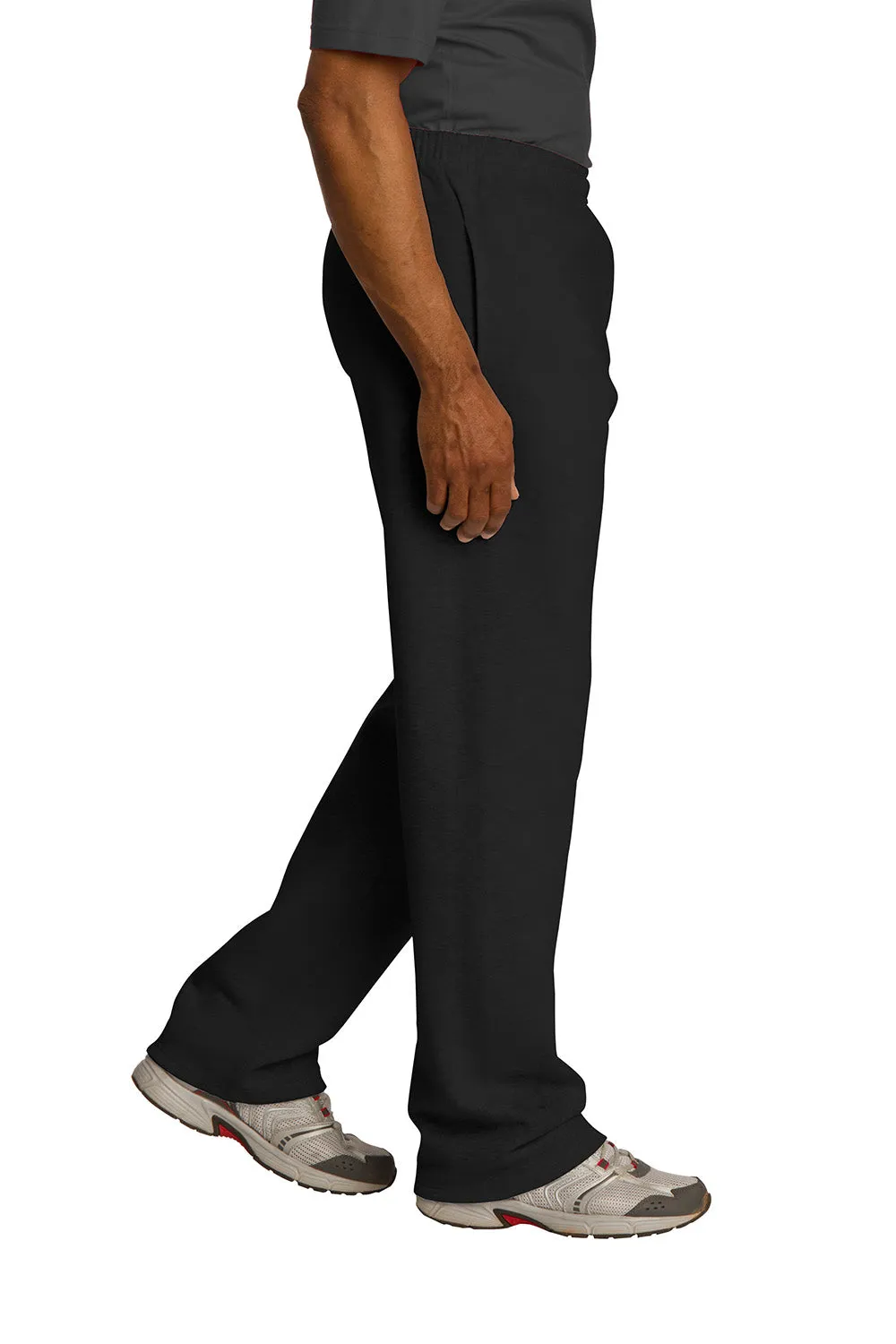Jerzees Herren NuBlend pillingresistente Fleece-Jogginghose mit offenem Saum und Taschen - Schwarz