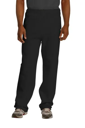 Jerzees Herren NuBlend pillingresistente Fleece-Jogginghose mit offenem Saum und Taschen - Schwarz