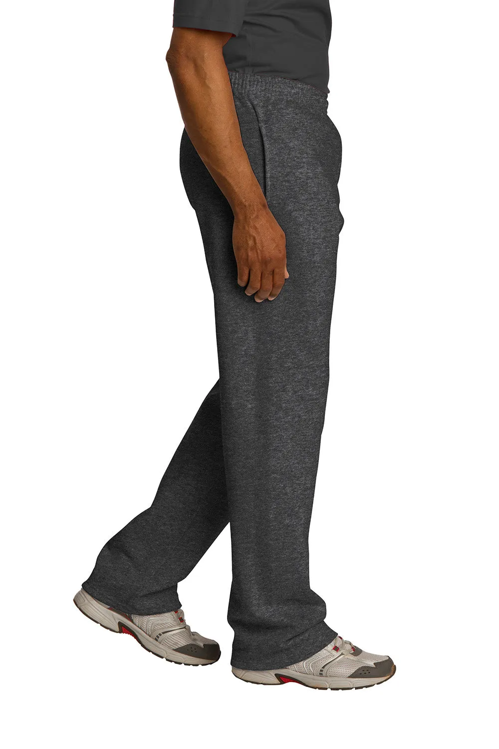 Jerzees Herren NuBlend Fleece-Jogginghose mit Taschen und offenem Saum - Heather Schwarz