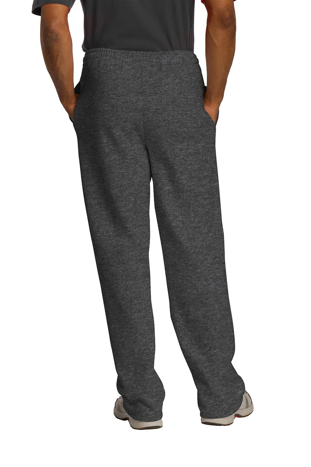 Jerzees Herren NuBlend Fleece-Jogginghose mit Taschen und offenem Saum - Heather Schwarz