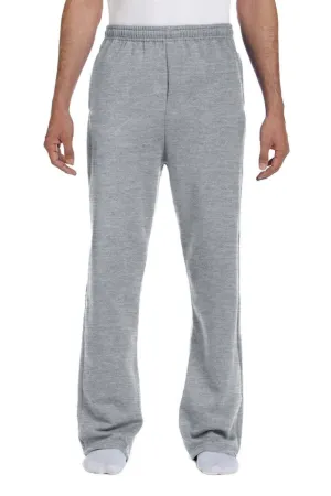 Jerzees Herren NuBlend pillingresistente Fleece-Jogginghose mit offenem Saum und Taschen - Heather Grey