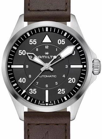 Khaki Aviation Pilot Auto 39mm Black Ref. H76305530