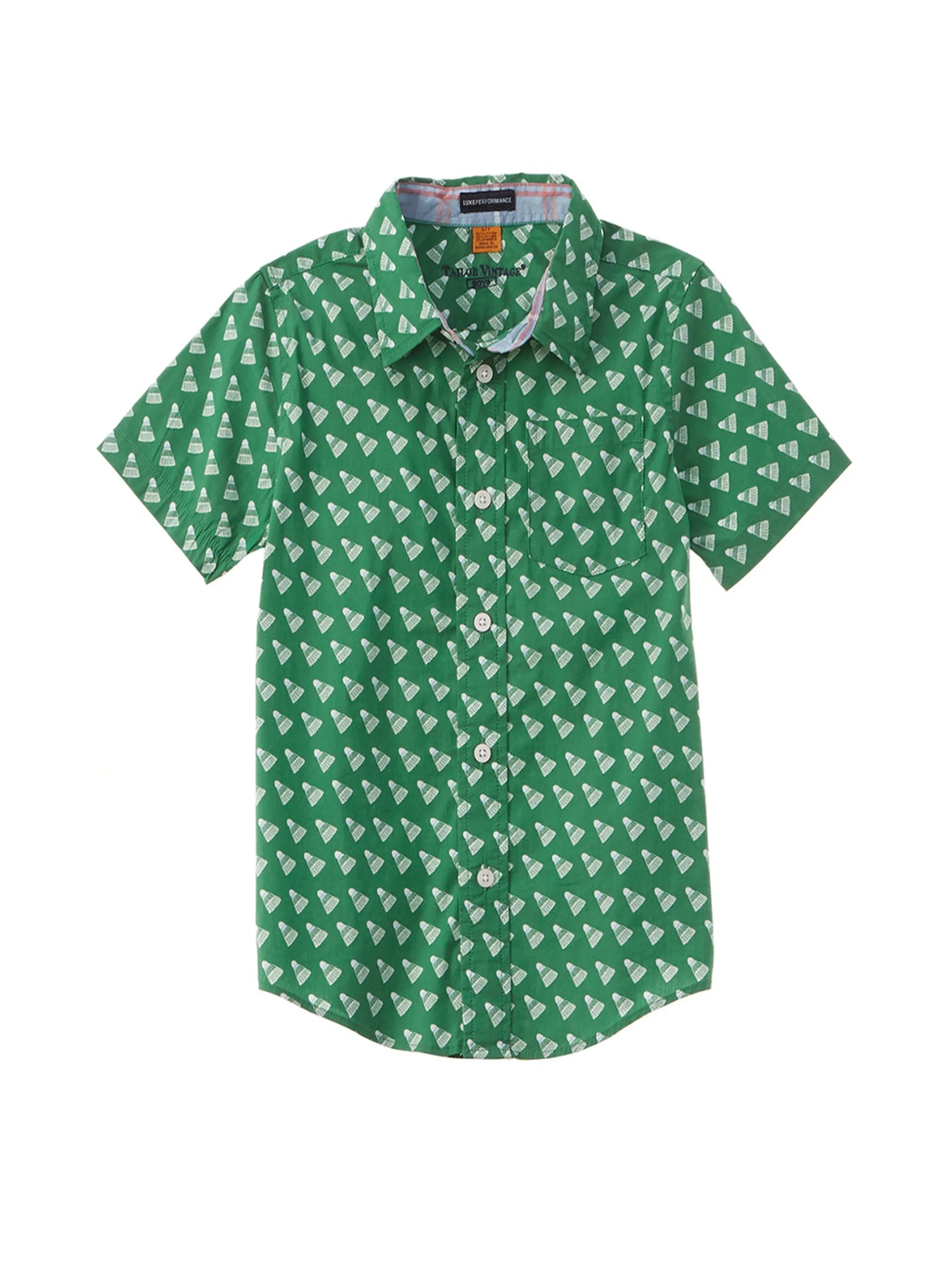 Kinder Jungen T-Shirt mit Aufdruck, Grün/Weiß