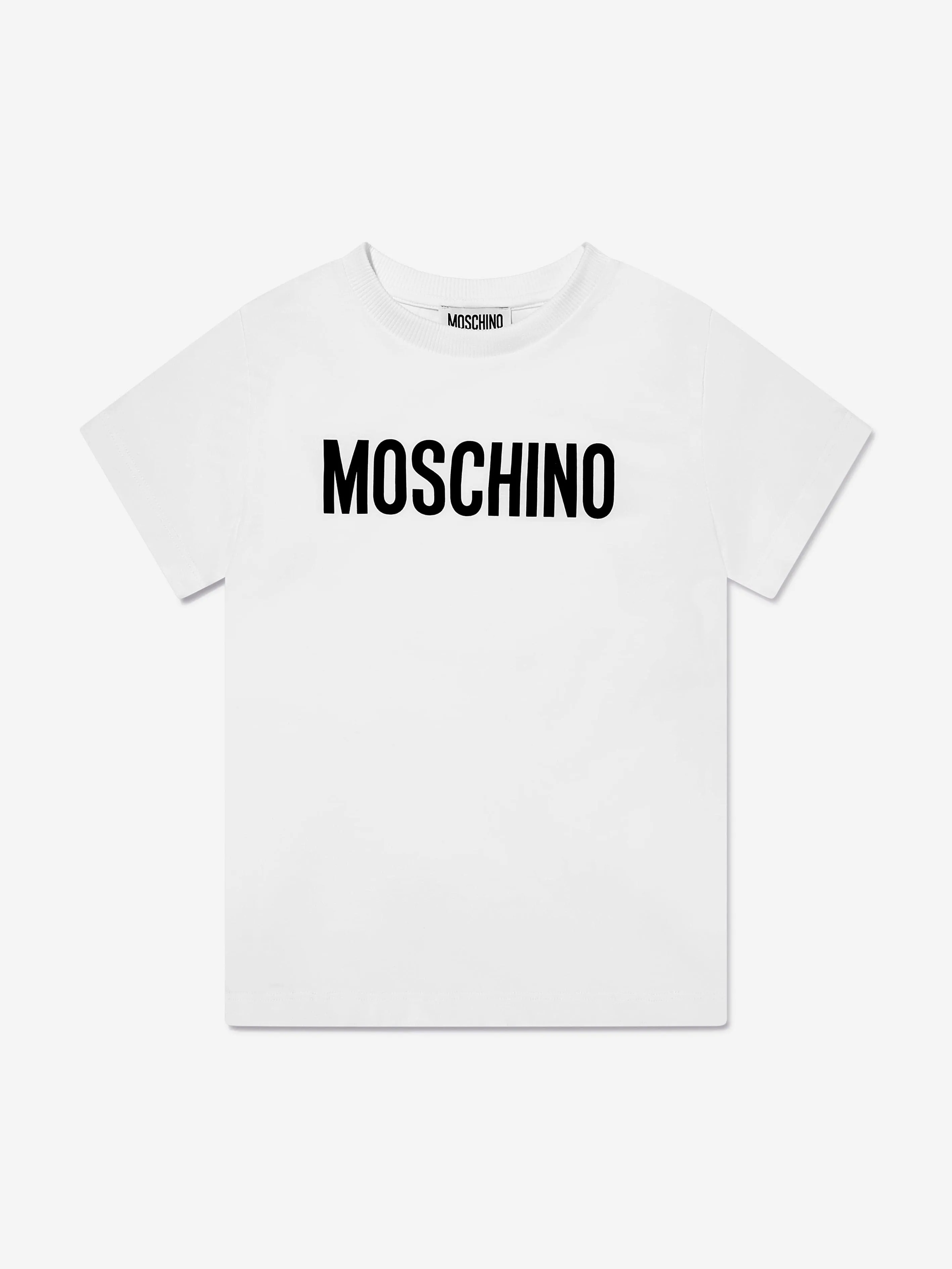 Kinder T-Shirt mit Logo-Print in Weiß