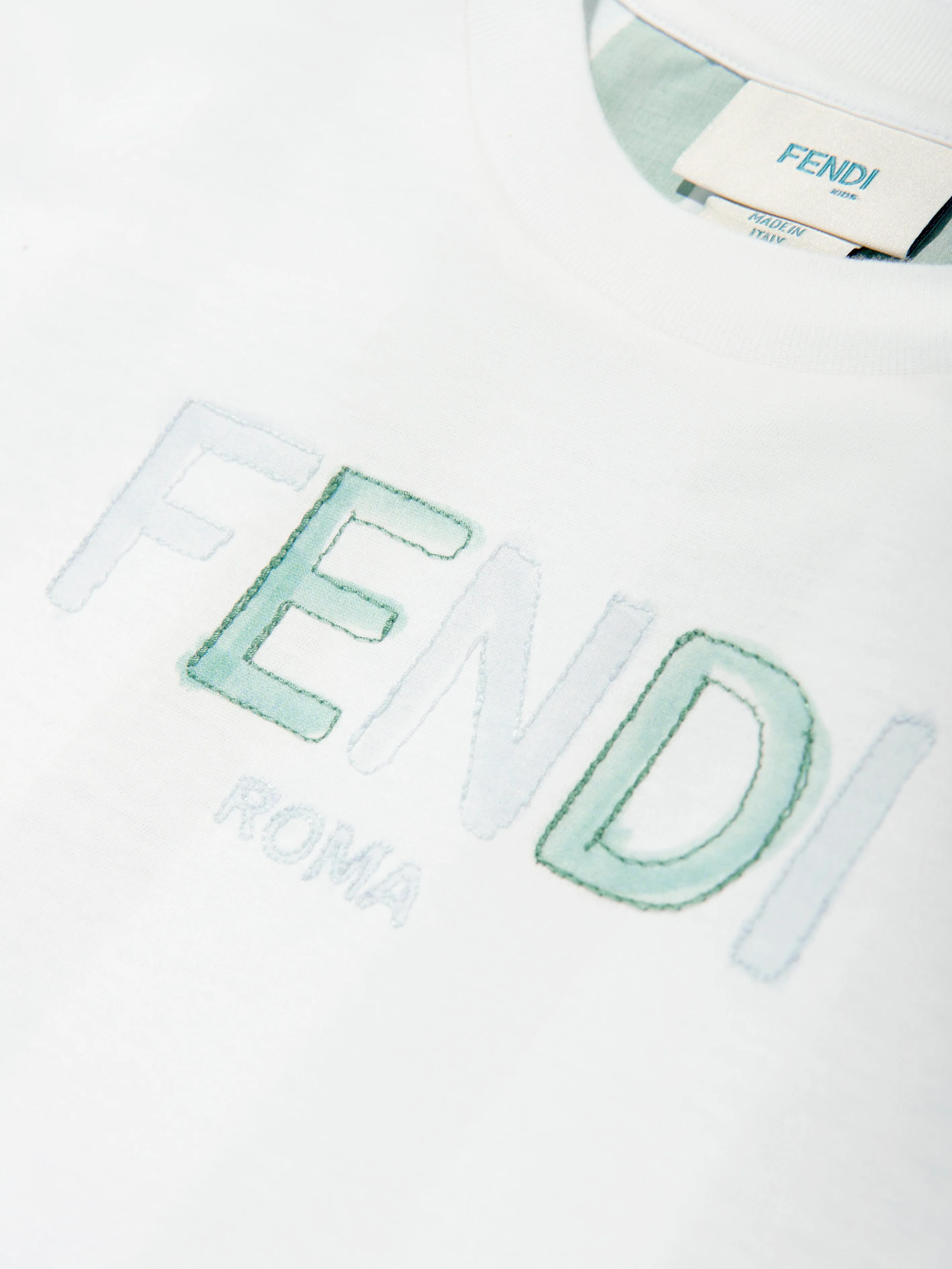 Kinder Pequin Print T-Shirt in Blau