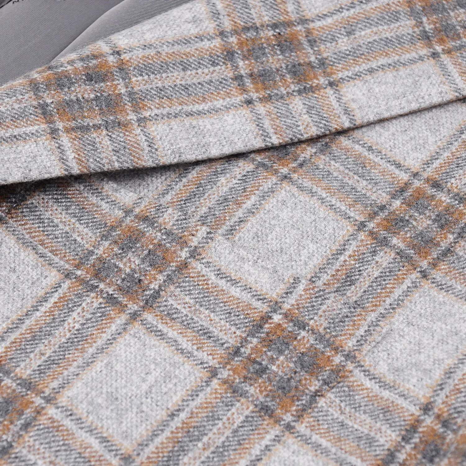 Kiton Geschichteter Karo-Kaschmir Sportmantel Kleidung_Kiton