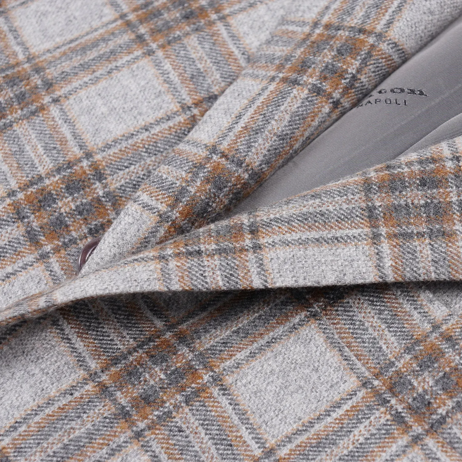 Kiton Geschichteter Karo-Kaschmir Sportmantel Kleidung_Kiton