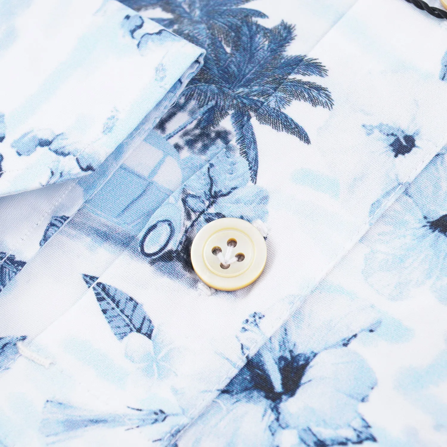 Kiton Vintage Hawaii-Print Baumwollhemd Kleidung_Kiton
