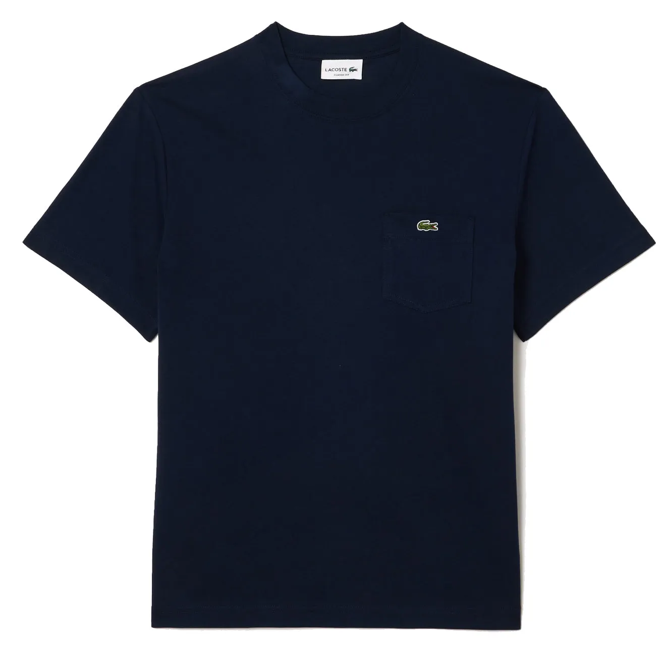 Lacoste Baumwoll-T-Shirt mit Brusttasche Mitternachtsblau