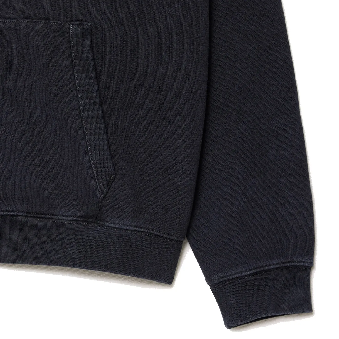 Lacoste Loose Fit Washed Effect Hoodie Schwarz