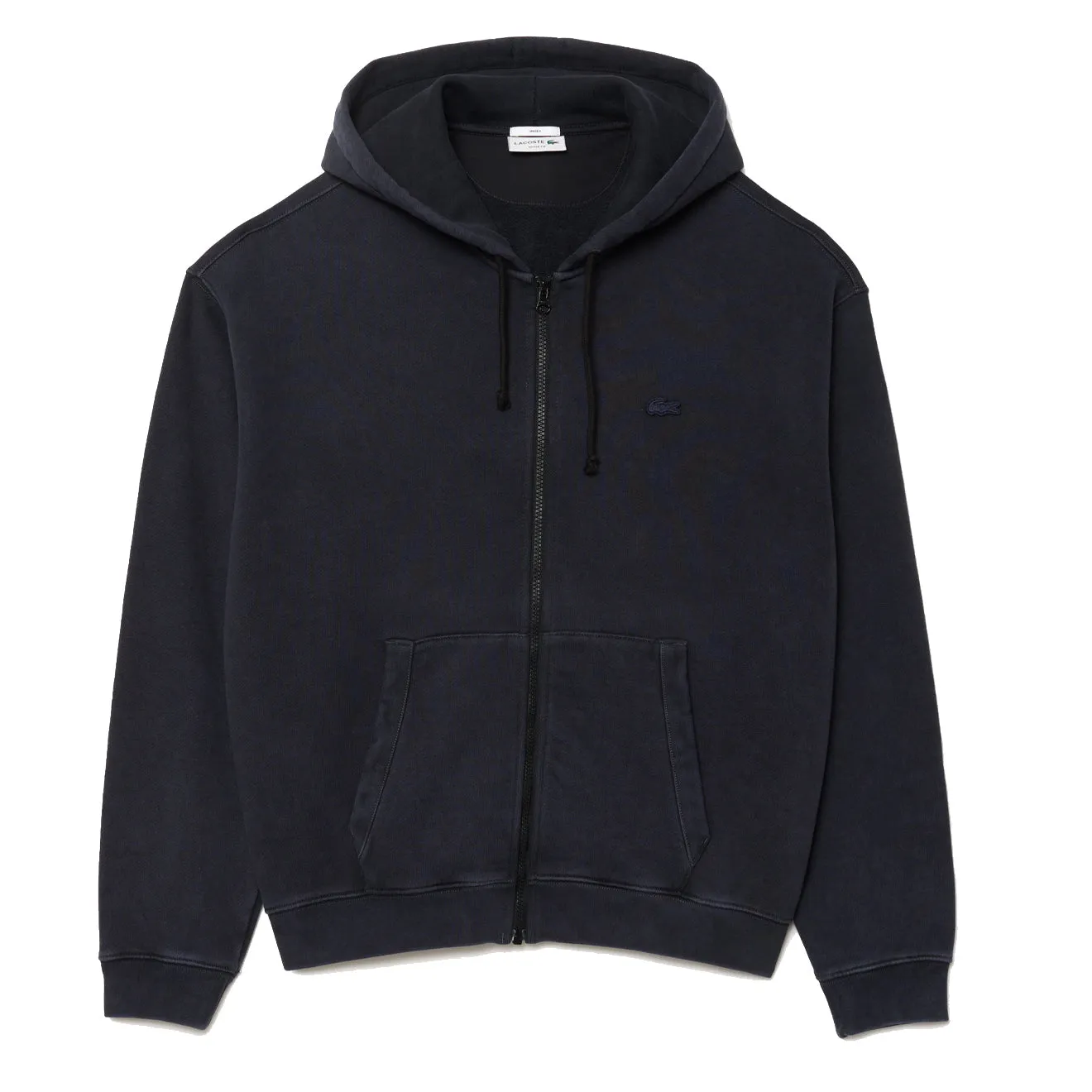 Lacoste Loose Fit Washed Effect Hoodie Schwarz