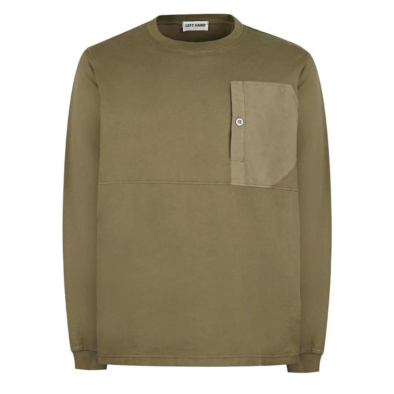 Linke Hand L/S T-Shirt mit Tasche Olive