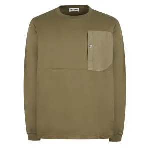 Linke Hand L/S T-Shirt mit Tasche Olive