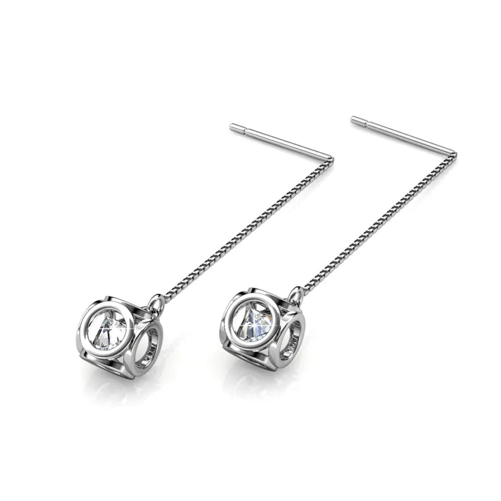 Lena 18k Weißgold Ohrringe mit Swarovski Kristallen