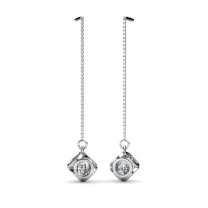 Lena 18k Weißgold Ohrringe mit Swarovski Kristallen
