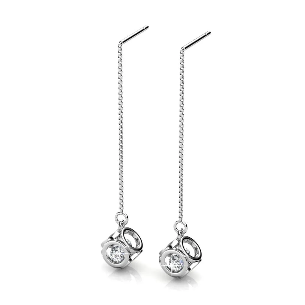 Lena 18k Weißgold Ohrringe mit Swarovski Kristallen