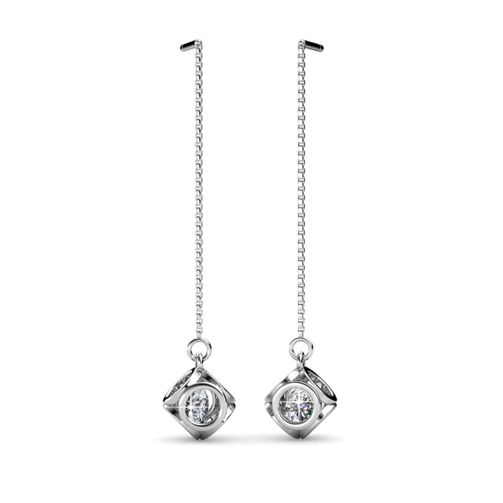 Lena 18k Weißgold Ohrringe mit Swarovski Kristallen