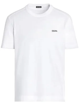 Logo-Besticktes Baumwoll-T-Shirt