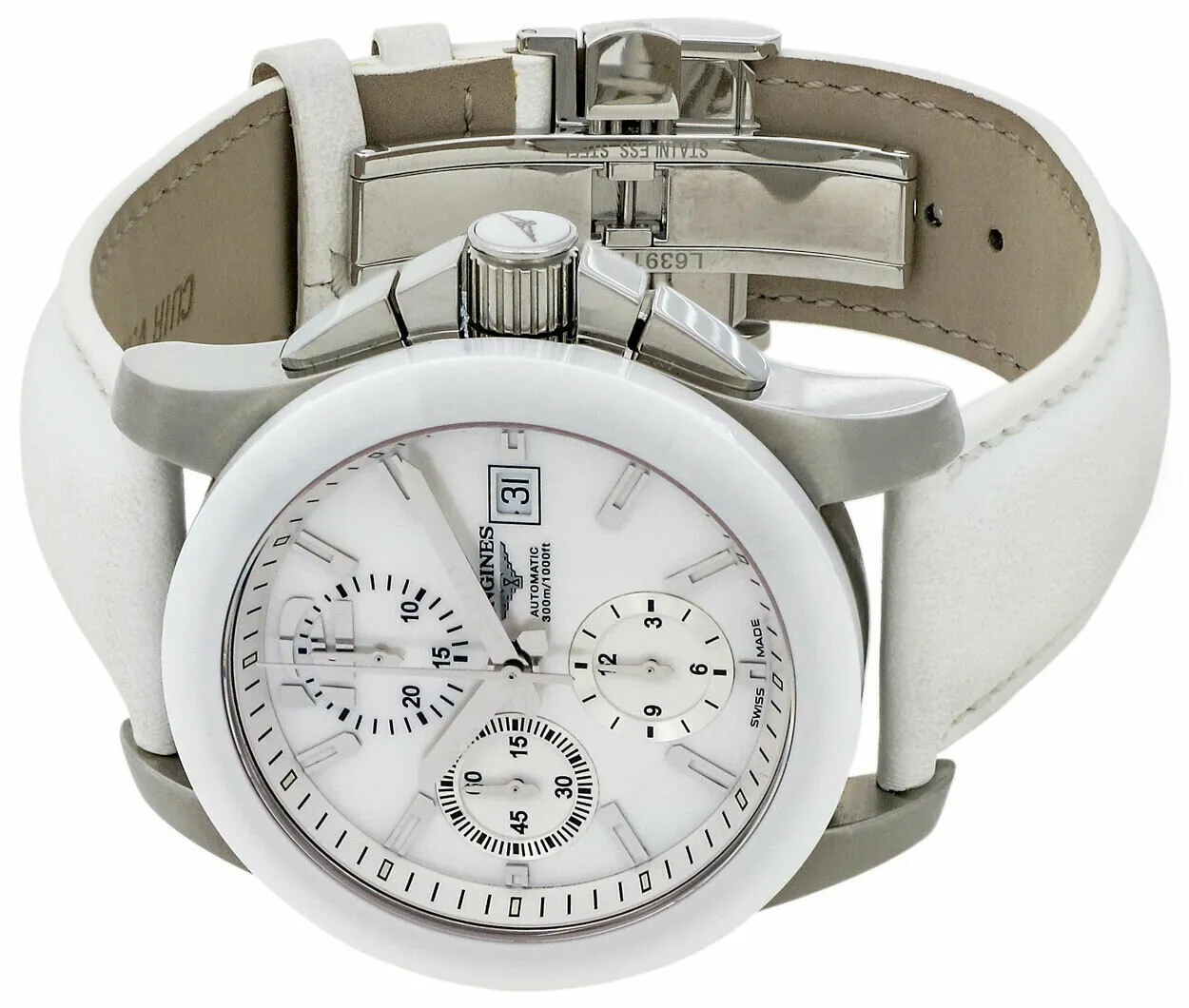 Longines Conquest Automatik Chronograph Edelstahl & Keramik Herrenuhr mit Datum L3.661.4.86.0 Longines Uhren