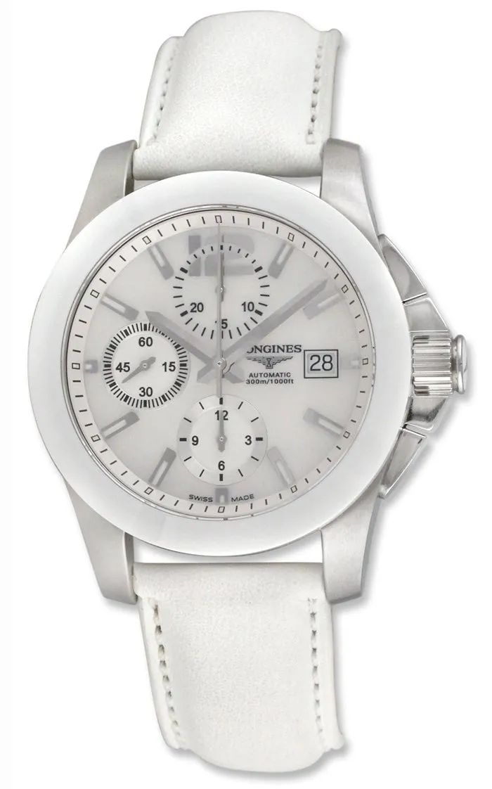 Longines Conquest Automatik Chronograph Edelstahl & Keramik Herrenuhr mit Datum L3.661.4.86.0 Longines Uhren