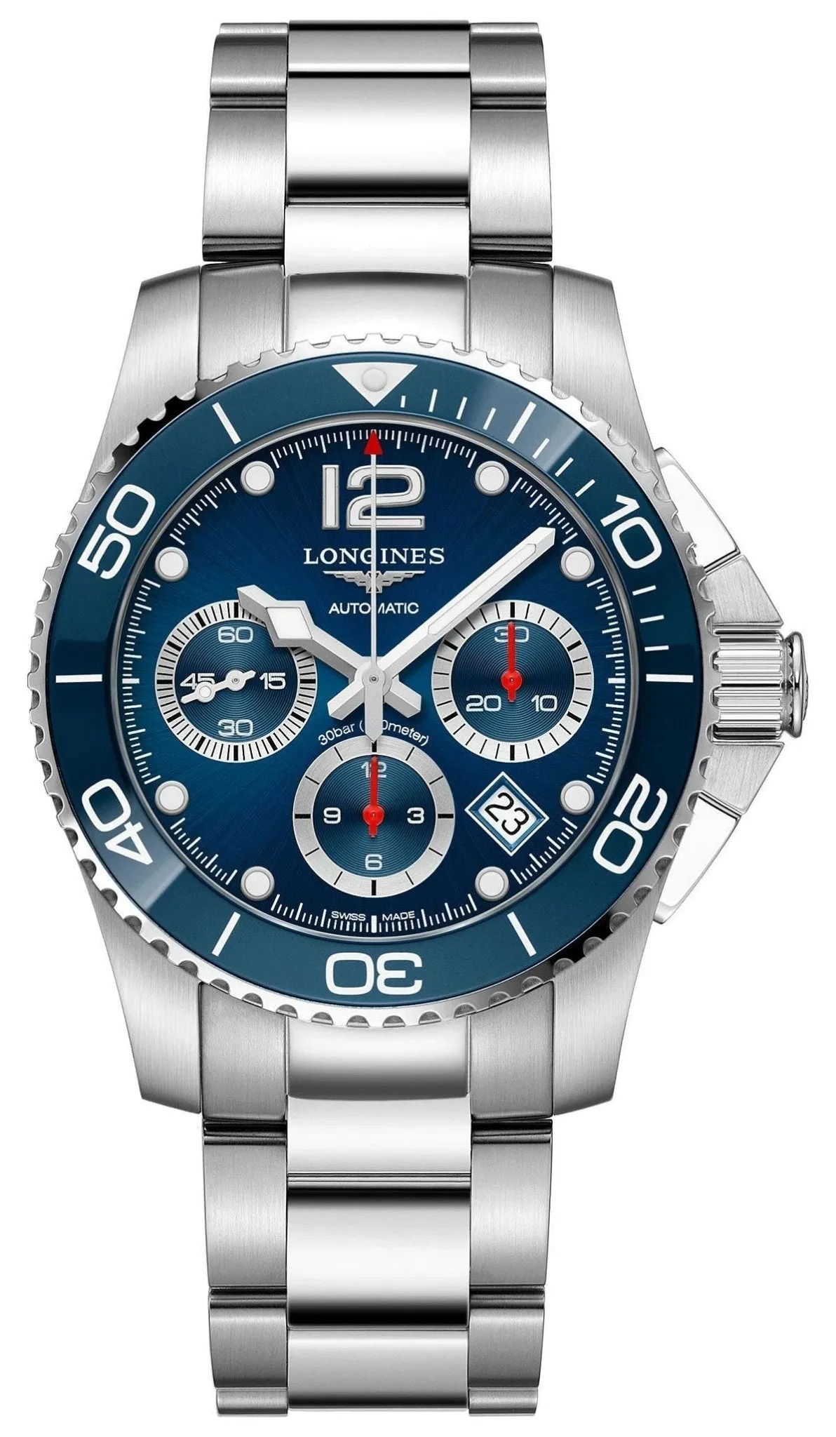 Longines HydroConquest Automatik Chronograph Edelstahl Blaues Zifferblatt Datum Taucher Herrenuhr L3.783.4.96.6 Longines Uhren
