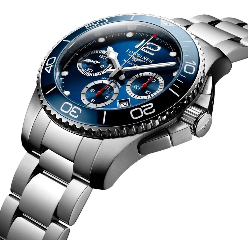 Longines HydroConquest Automatik Chronograph Edelstahl Blaues Zifferblatt Datum Taucher Herrenuhr L3.783.4.96.6 Longines Uhren