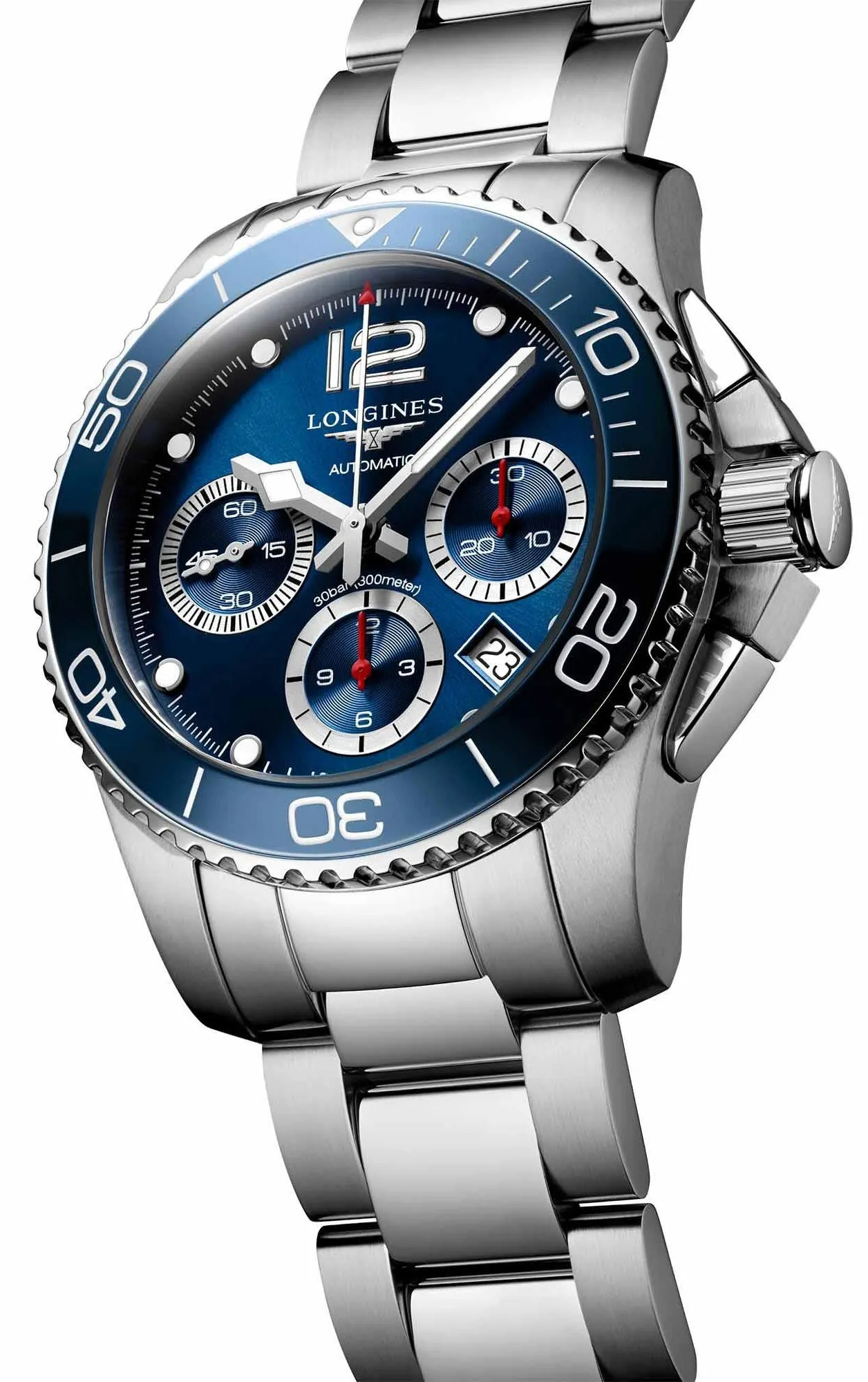 Longines HydroConquest Automatik Chronograph Edelstahl Blaues Zifferblatt Datum Taucher Herrenuhr L3.783.4.96.6 Longines Uhren
