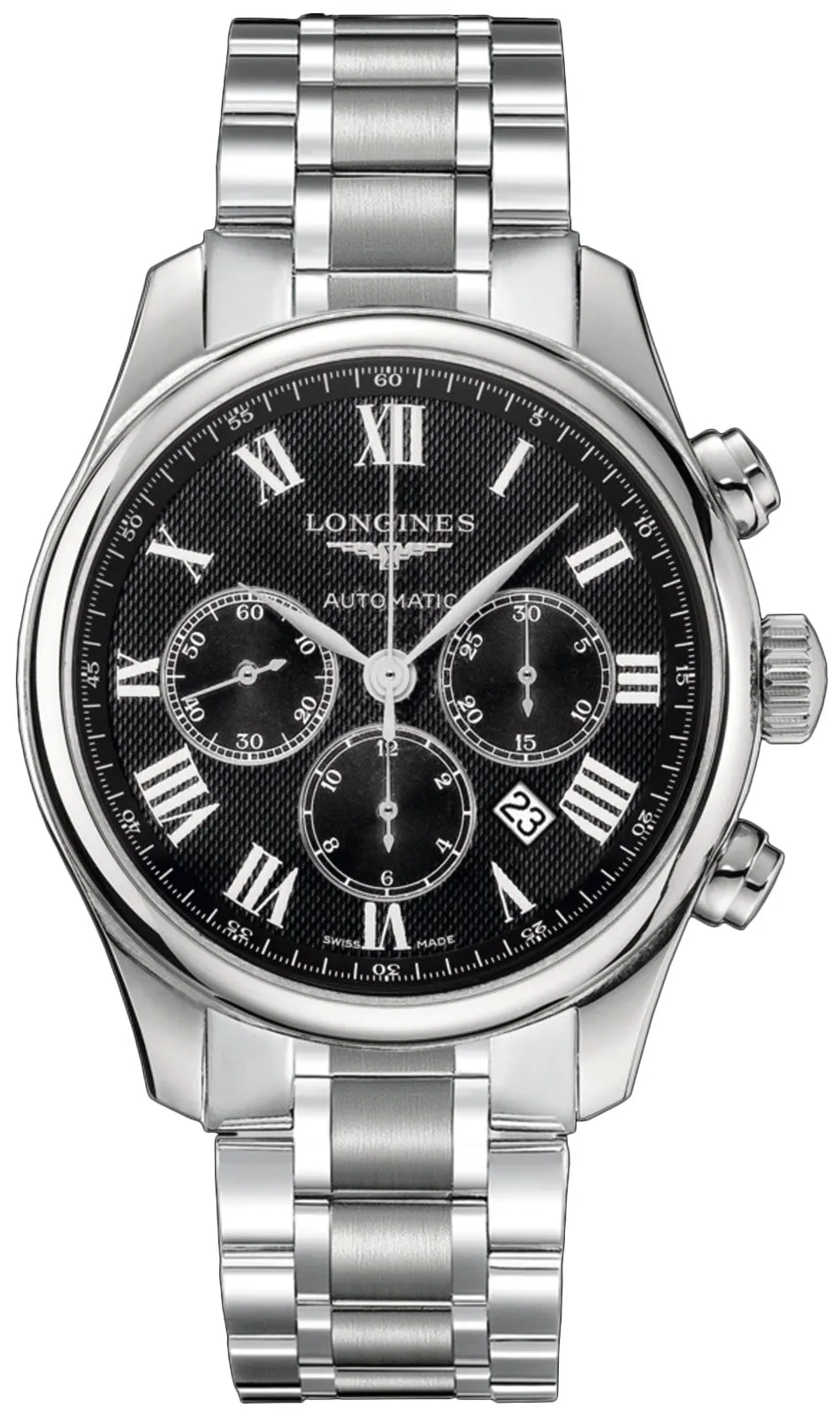 Longines Master Collection Automatischer Chronograph Edelstahl Schwarzes Zifferblatt Datum Herrenuhr L2.859.4.51.6 Longines Uhren