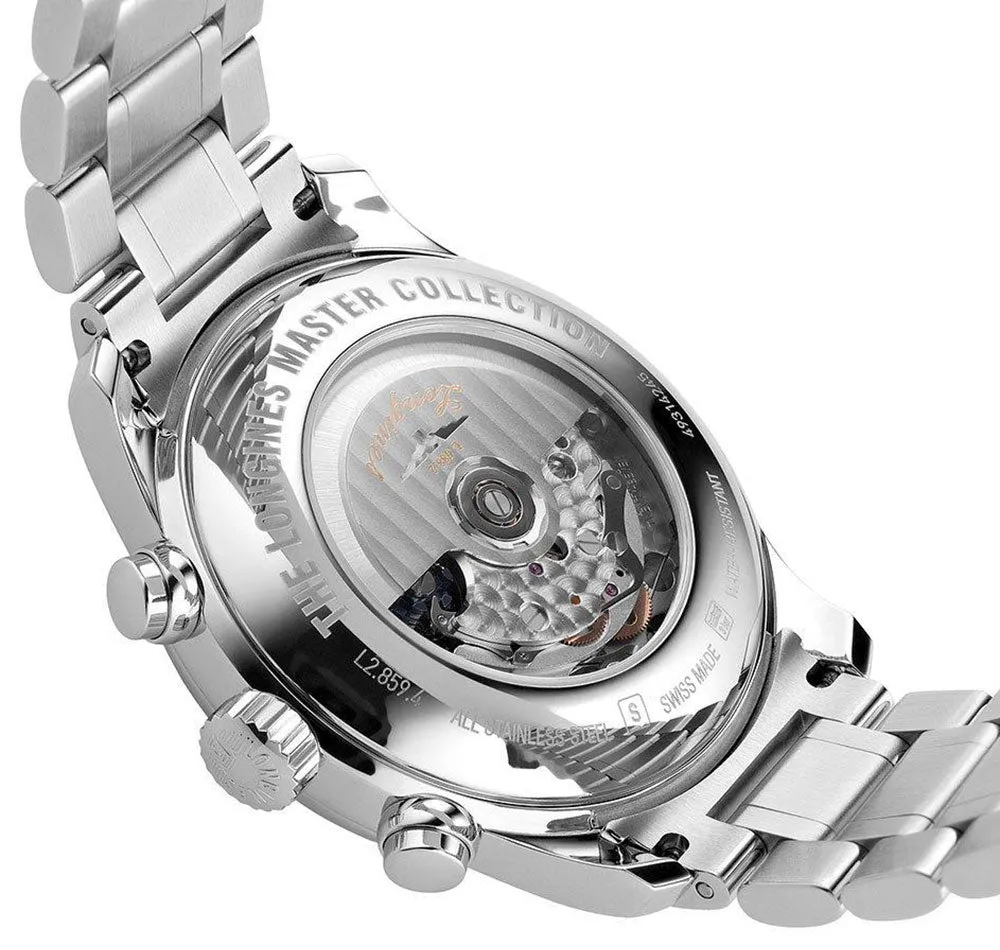 Longines Master Collection Automatischer Chronograph Edelstahl Schwarzes Zifferblatt Datum Herrenuhr L2.859.4.51.6 Longines Uhren