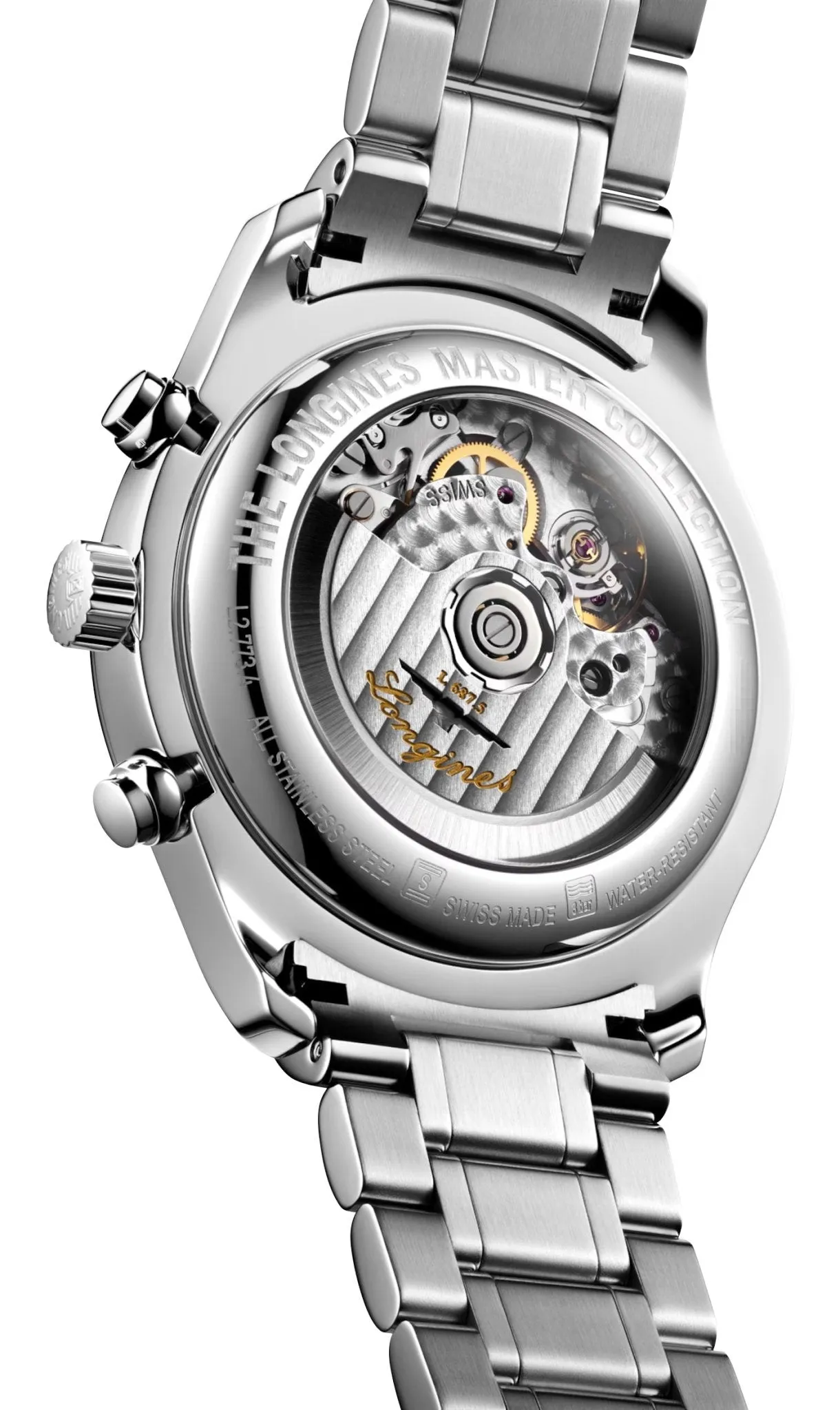 Longines Master Collection Komplikationen Automatik Chronograph Edelstahl Silber Zifferblatt Tag/Datum Monat Mondphase Herrenuhr L2.773.4.71.6 Longines Uhren