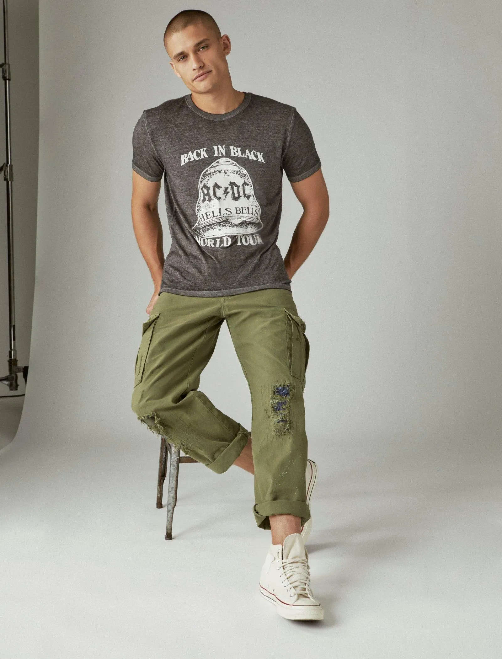 Lucky Brand Acdc Glocken-T-Shirt Rabe Lucky Brand