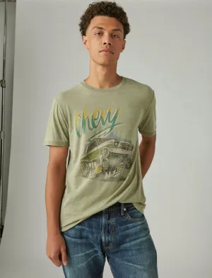 Lucky Brand Chevy Muscle Grafik-T-Shirt Mosstone Lucky Brand