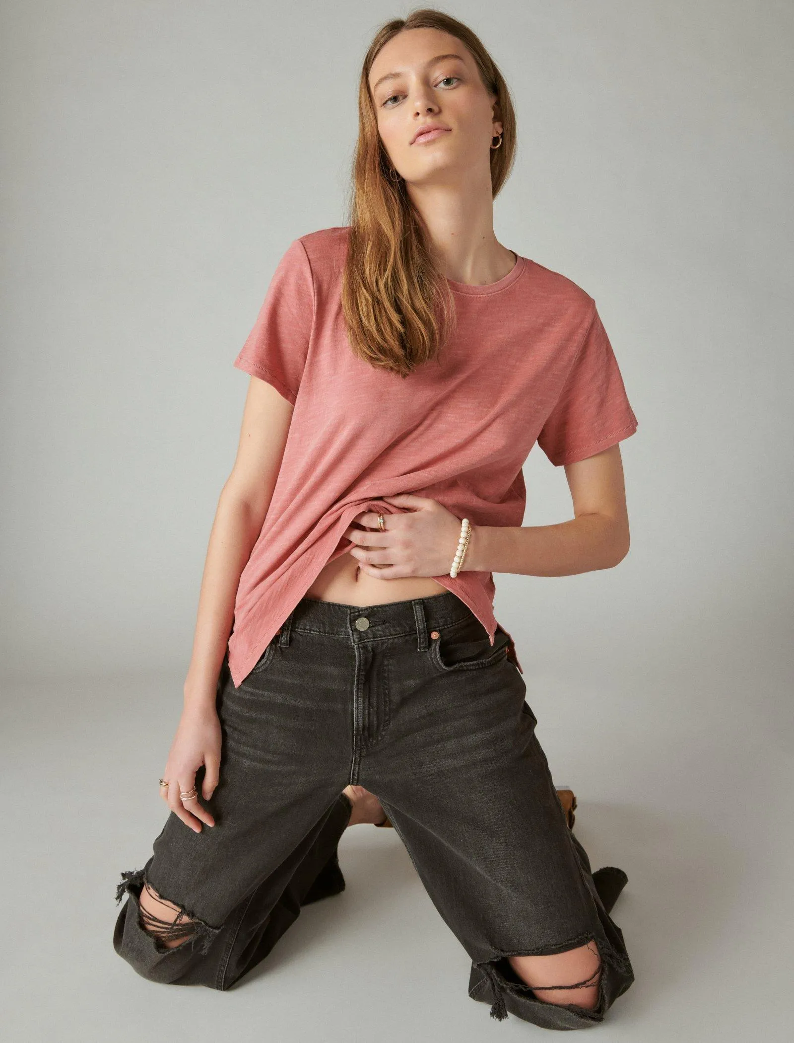 Lucky Brand Classic Crew Staubiger Zedernholz Lucky Brand
