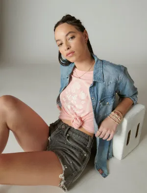 Lucky Brand Blumenrahmen Klassisches Crew-Kerzenlicht Pfirsich Lucky Brand