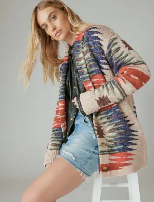 Lucky Brand Südwest-Strickjacke Neutral Mehrfarbig Kombination Lucky Brand