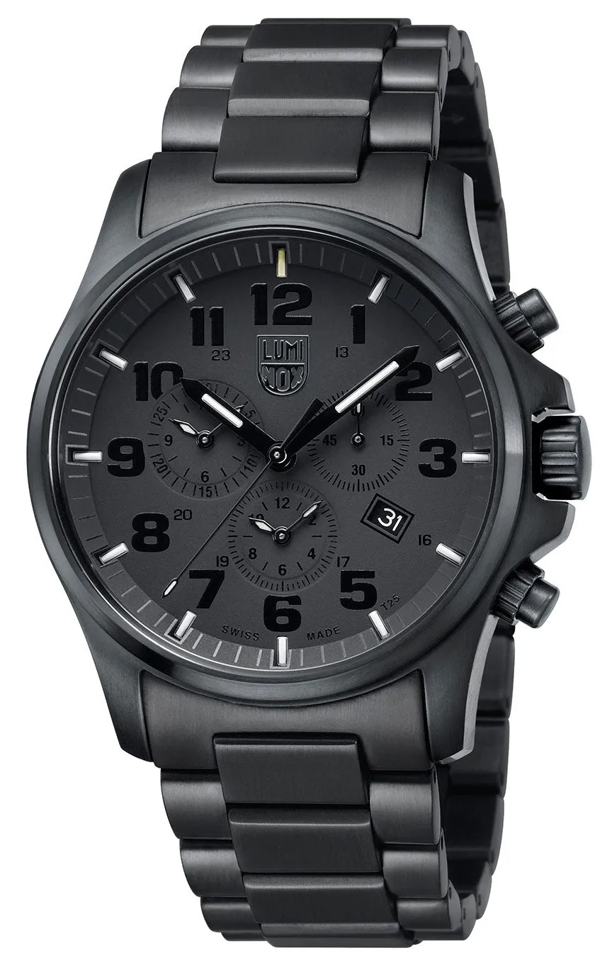 Luminox Atacama Feld Chronograph Schwarz PVD Schwarzes Zifferblatt Datum Alarm Quarz Herrenuhr XL.1942.BOB Luminox Uhren