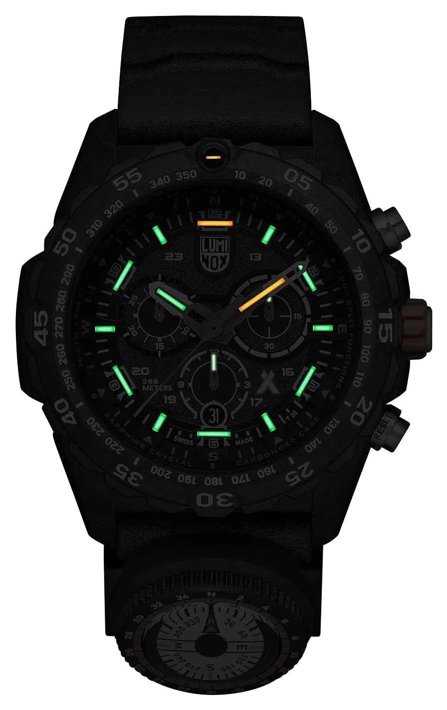 Luminox Bear Grylls Survival Chronograph CARBONOX  schwarzes Zifferblatt schwarzes Gummiband Kompass Datum Taucher Quarz Herrenuhr XB.3741 Luminox Uhren