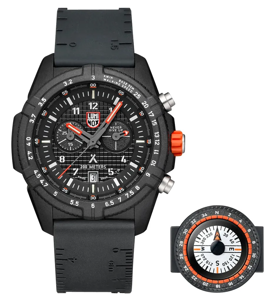 Luminox Bear Grylls Survival Chronograph CARBONOX schwarzes Zifferblatt schwarzes Gummiband Kompass Datum Taucher Quarz Herrenuhr XB.3781.KM Luminox Uhren
