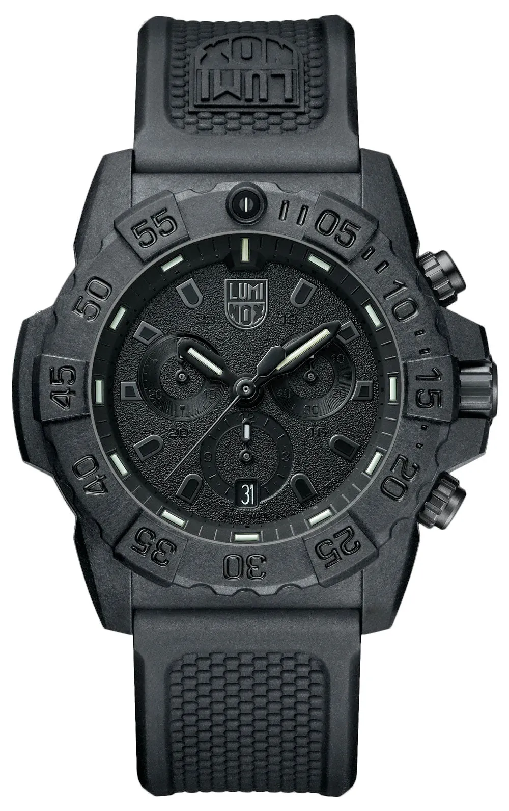 Luminox Navy SEAL Chronograph CARBONOX schwarzes Zifferblatt schwarzes Gummiband Datum Taucher Quarz Herrenuhr XS.3581.BO Luminox Uhren