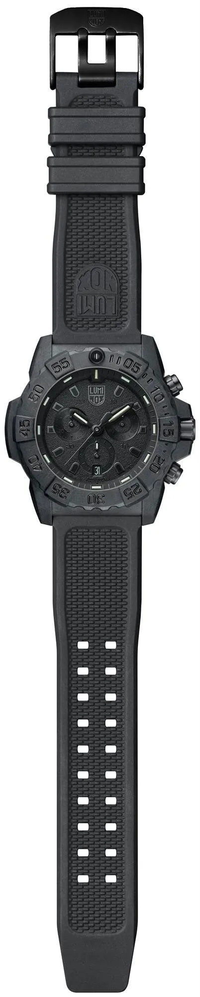 Luminox Navy SEAL Chronograph CARBONOX schwarzes Zifferblatt schwarzes Gummiband Datum Taucher Quarz Herrenuhr XS.3581.BO Luminox Uhren
