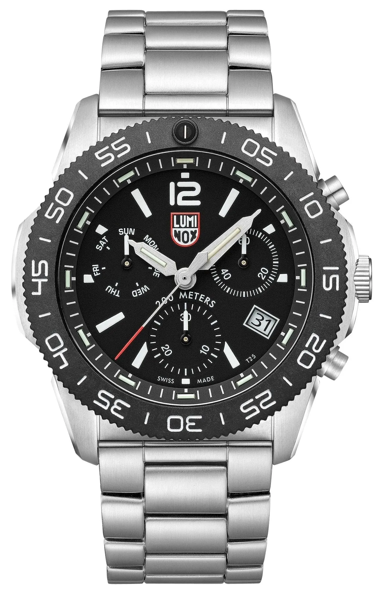Luminox Pacific Taucher Chronograph Edelstahl Schwarz Zifferblatt Tag/Datum Taucher Quarz Herrenuhr XS.3142 Luminox Uhren