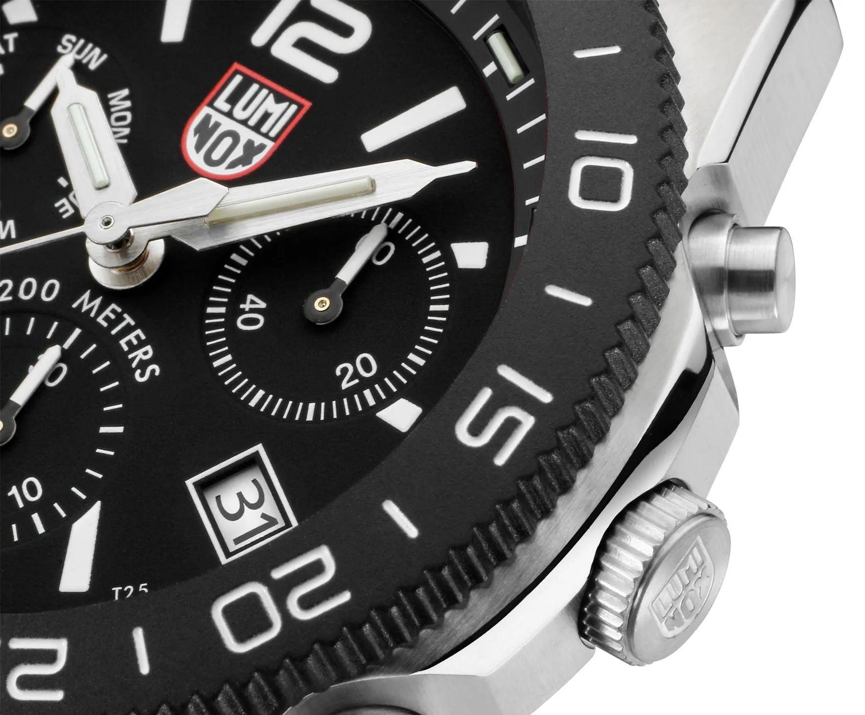 Luminox Pacific Taucher Chronograph Edelstahl Schwarz Zifferblatt Tag/Datum Taucher Quarz Herrenuhr XS.3142 Luminox Uhren